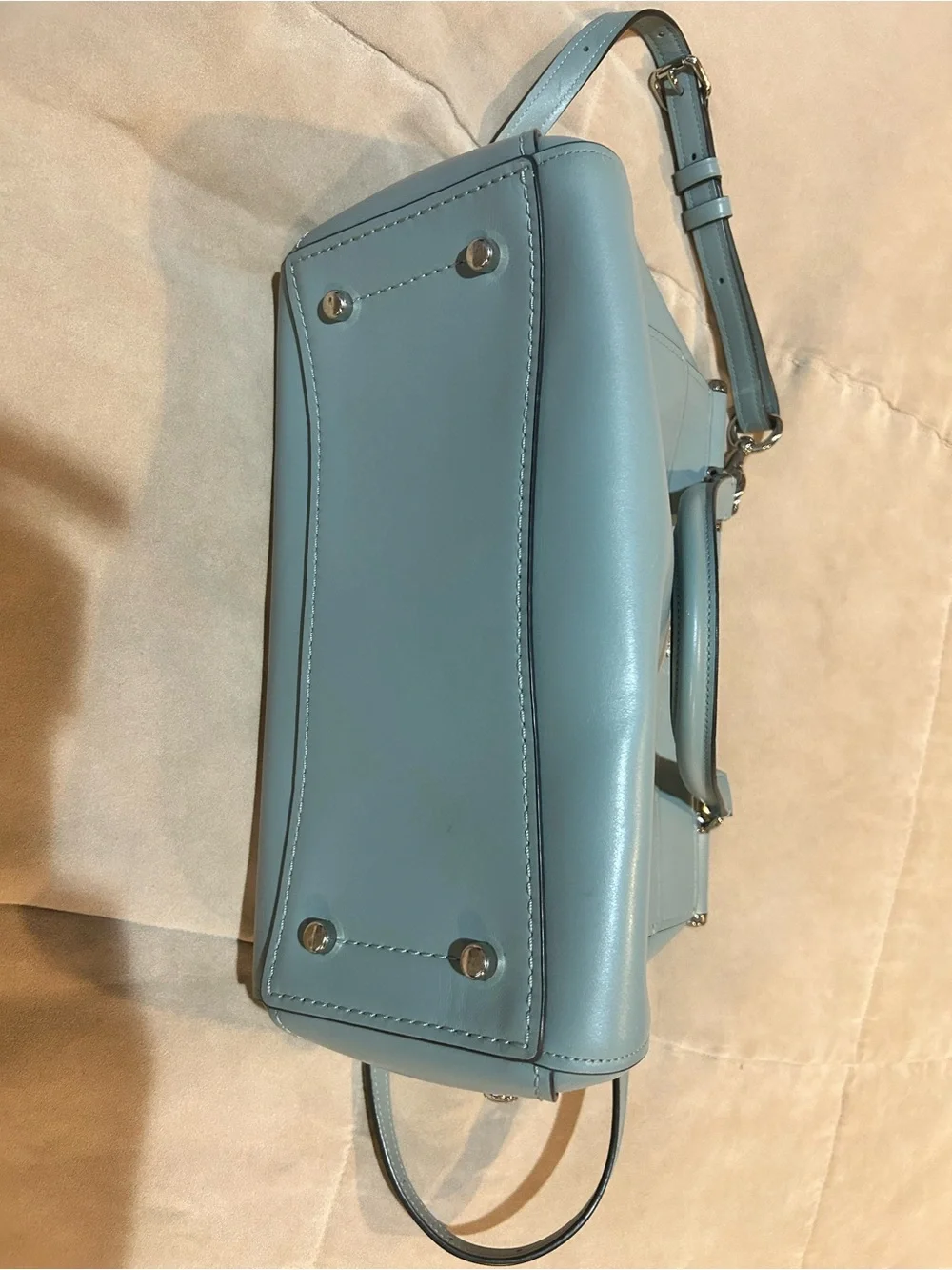 Coach Grace Leather Satchel Handbag Cornflower Blue 31916